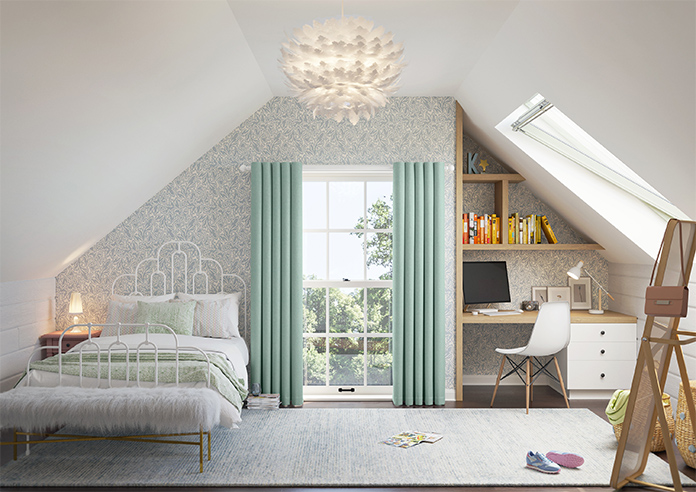 Delicate Chevron, Turquoise - Made to Measure Curtains - Image 14